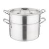 Vogue Aluminium Double Boiler Pan With Lid 240mm Commercial Cookware