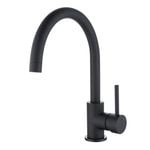 Estilo WELS 4 Star 7.5L/min 35mm Black Matte Side Lever Gooseneck Sink Mixer