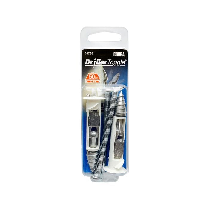 Cobra 6 x 75mm Anchor DrillerToggle Screws - 2 Pack