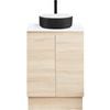 CIBO 600mm Coast Veneer Nordic Full Height Bathroom Vanity With Black And White Basin