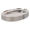 Argon Tableware 6x Oval Serving Platters - 30 x 20.5cm - Stainless Steel Dinner Tray Oval Plate Small Appetizer Serving Dishes
