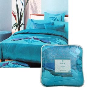 Bloomington Byzantine Peocock Turquoise Faux Silk Throw Rug/Coverlet 160 x 220 cm