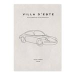 Car Line Art Poster Villa d’Este Italia A1 Poster Print