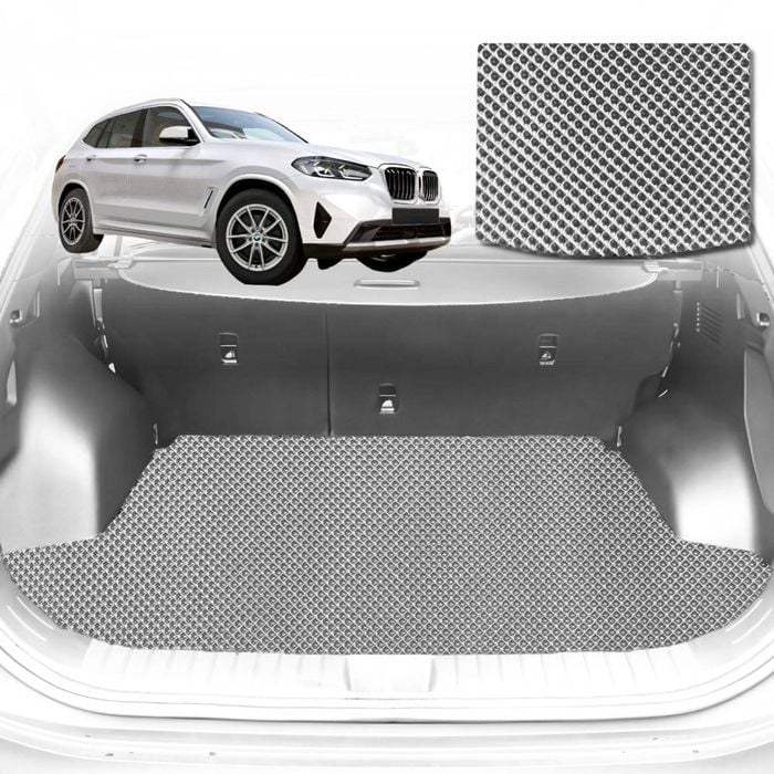 6D Diamond Car Boot Mat for BMW X3 (G01)2018-Current-Cargo Mat-Grey-Outback GT