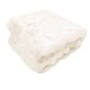 Ariana Long Fleece Faux Fur Throw Rug Cream