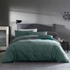 CottonMore 100% Cotton 650tc Soft Sateen Fabric Dark Green Quilt Cover Set - Queen