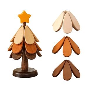 Catzon Wooden Tree Trivet Set Hot Dish Protector-Star3