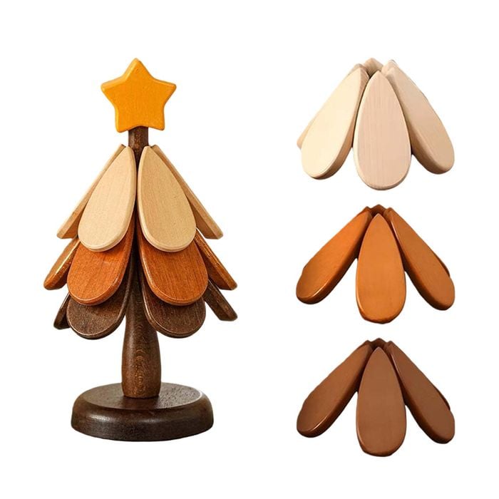 Catzon Wooden Tree Trivet Set Hot Dish Protector-Star3