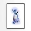 Elegant Fashion Bottle with Purple Flowers   Print 100% Australian Made 60 x 90cm   (Poster)