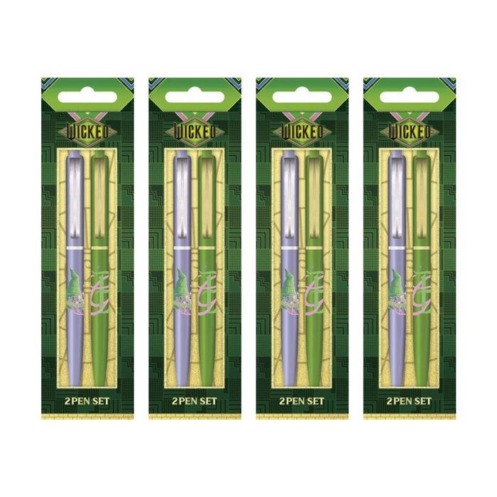 4x 2pc Wicked Elphaba And Glinda Premium Ballpoint Pen Set Click Top