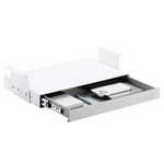 Desky Ultra Slim Under Desk Drawer - Book Gap / White