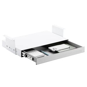Desky Ultra Slim Under Desk Drawer - Book Gap / White