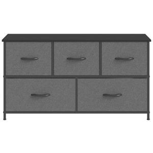 Ufurniture Chest of 5 Drawers Fabric Storage Cabinet Gray