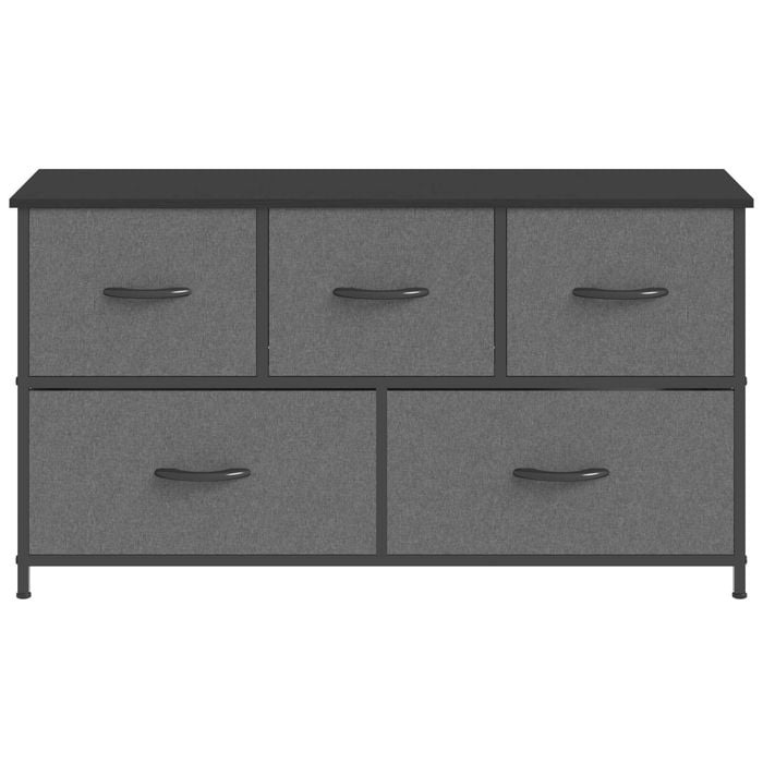 Ufurniture Chest of 5 Drawers Fabric Storage Cabinet Gray