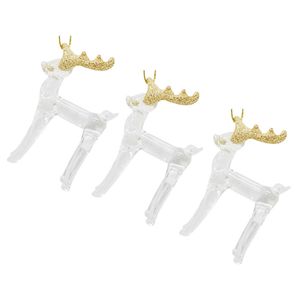 3x LVD Glass Reindeer Hanging Ornament Home/Lounge Christmas Decor Figure 7cm