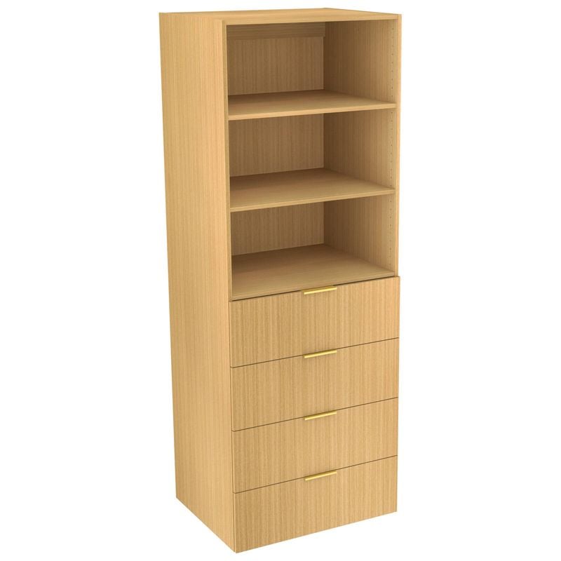 Lugna 2048 x 750 x 580mm Sand 2 Shelf 4 Drawer Storage Cabinet