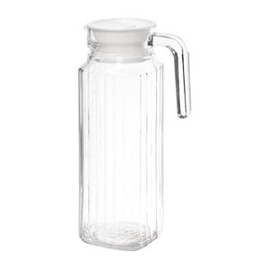 Olympia Ribbed Glass Jugs 1ltr 6 Pack Beverage Pitcher Water Serving Tableware