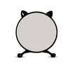 SOGA 40cm Black Cat Ear Makeup Mirror No LED