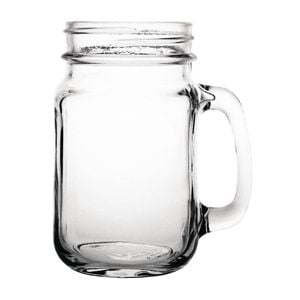 Olympia Mason Jar Glasses Handled 12 Pack 470ml Drinking Glassware