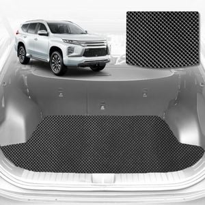 6D Diamond Car Boot Mat for Mitsubishi Pajero (NS/NT/NW/NX)2006-2021-Cargo Mat-Black-Outback GT