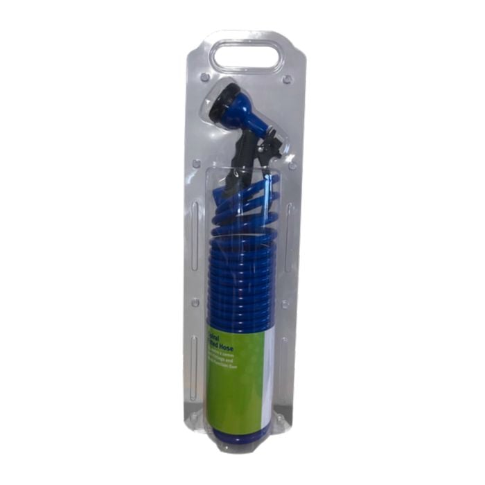 Aqua Systems 7.5m Coil Garden Hose With Spray Gun