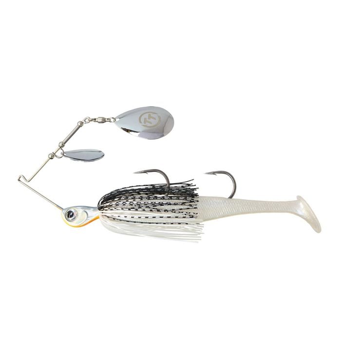 TT Lures 1/2oz Tornado+ Double Colorado Rigged Spinnerbait Lure - WHITE NIGHT