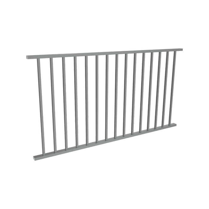 ProtectorAl 0901 – 1799mm W x 950mm H Palladium Silver Aluminium Flat Top Square Picket Balustrade Panel