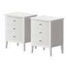 Oikiture Bedside Tables Set of 2 Nightstand White