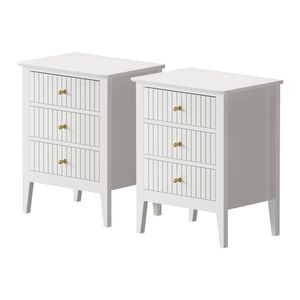 Oikiture Bedside Tables Set of 2 Nightstand White