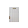 European Cabinetry Fluted Pull Brass Porto Bedside Table White
