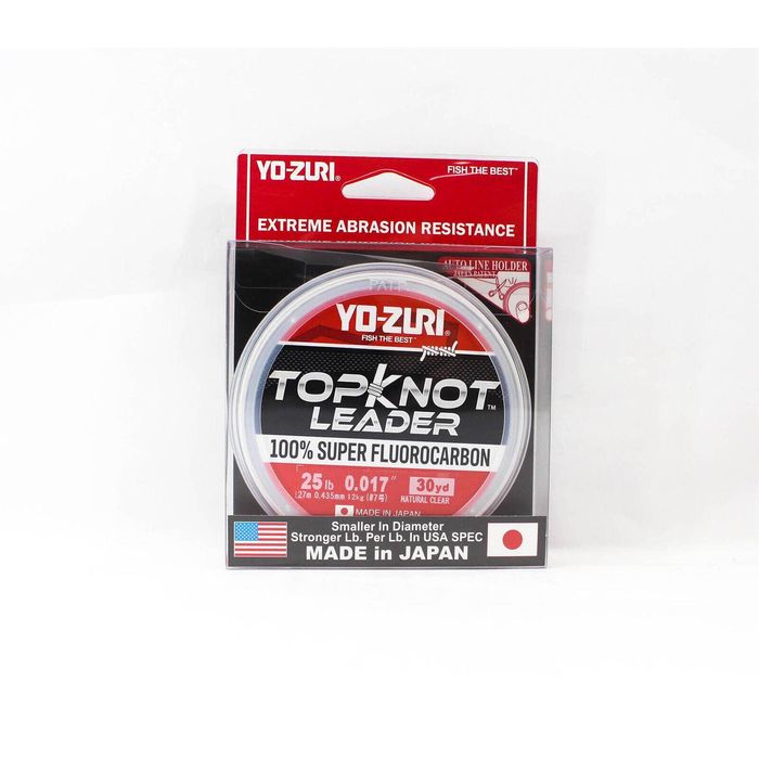 Yo Zuri Topknot 30yd Natural Clear Fluorocarbon Fishing Leader 25lb