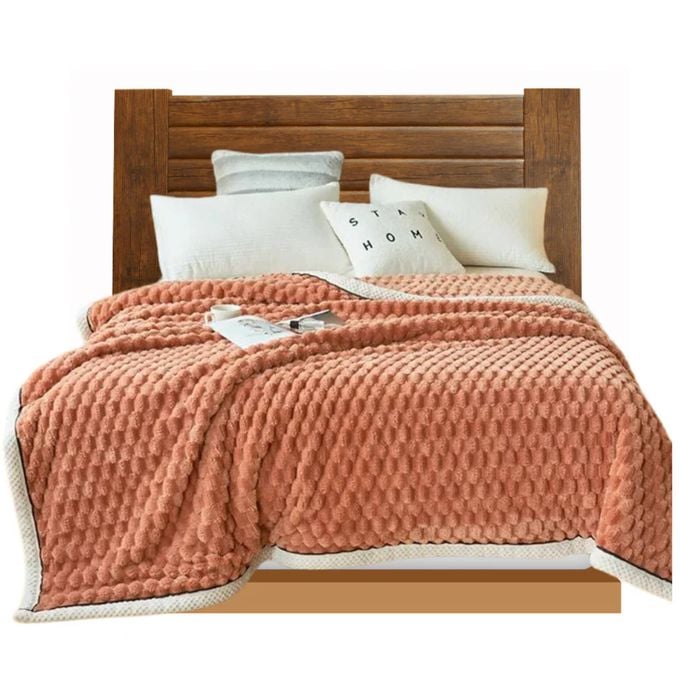 Anycozy Orange Velvet Soft Fluffy Warm Throw Blanket 180x200cm