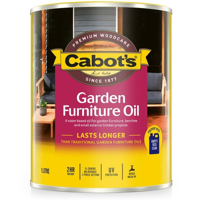 Cabot's 1L Jarrah Water Based Garden Furniture Oil
