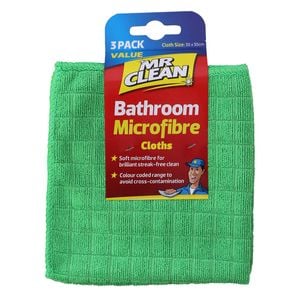 Mr Clean Bathroom Microfibre Cloth - 3 Pack