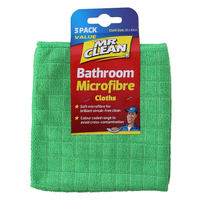 Mr Clean Bathroom Microfibre Cloth - 3 Pack