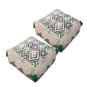 SOGA 2 Pack 50cm Pouffe Cushions Polyester Cotton with EPP Filling