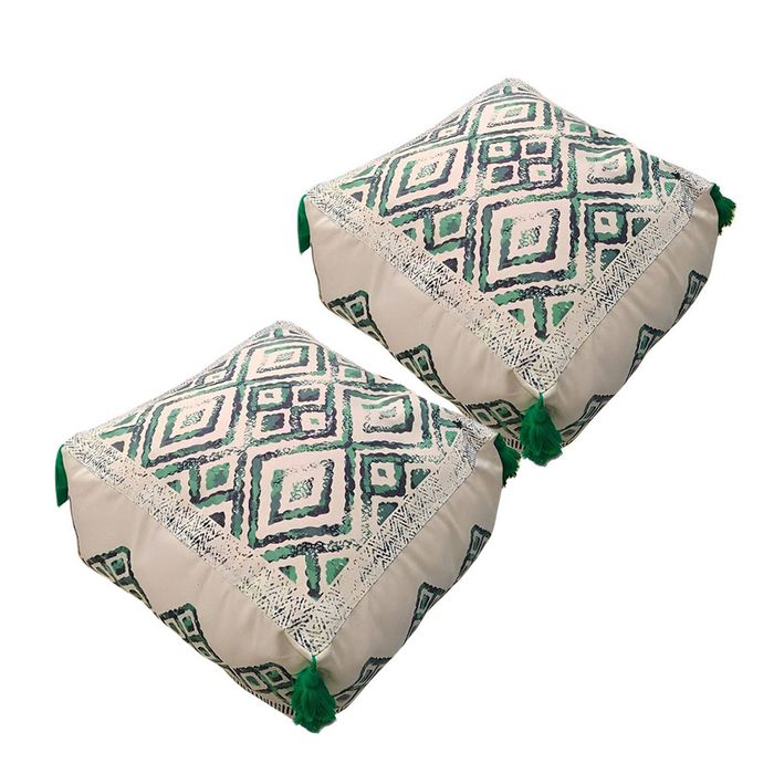 SOGA 2 Pack 50cm Pouffe Cushions Polyester Cotton with EPP Filling