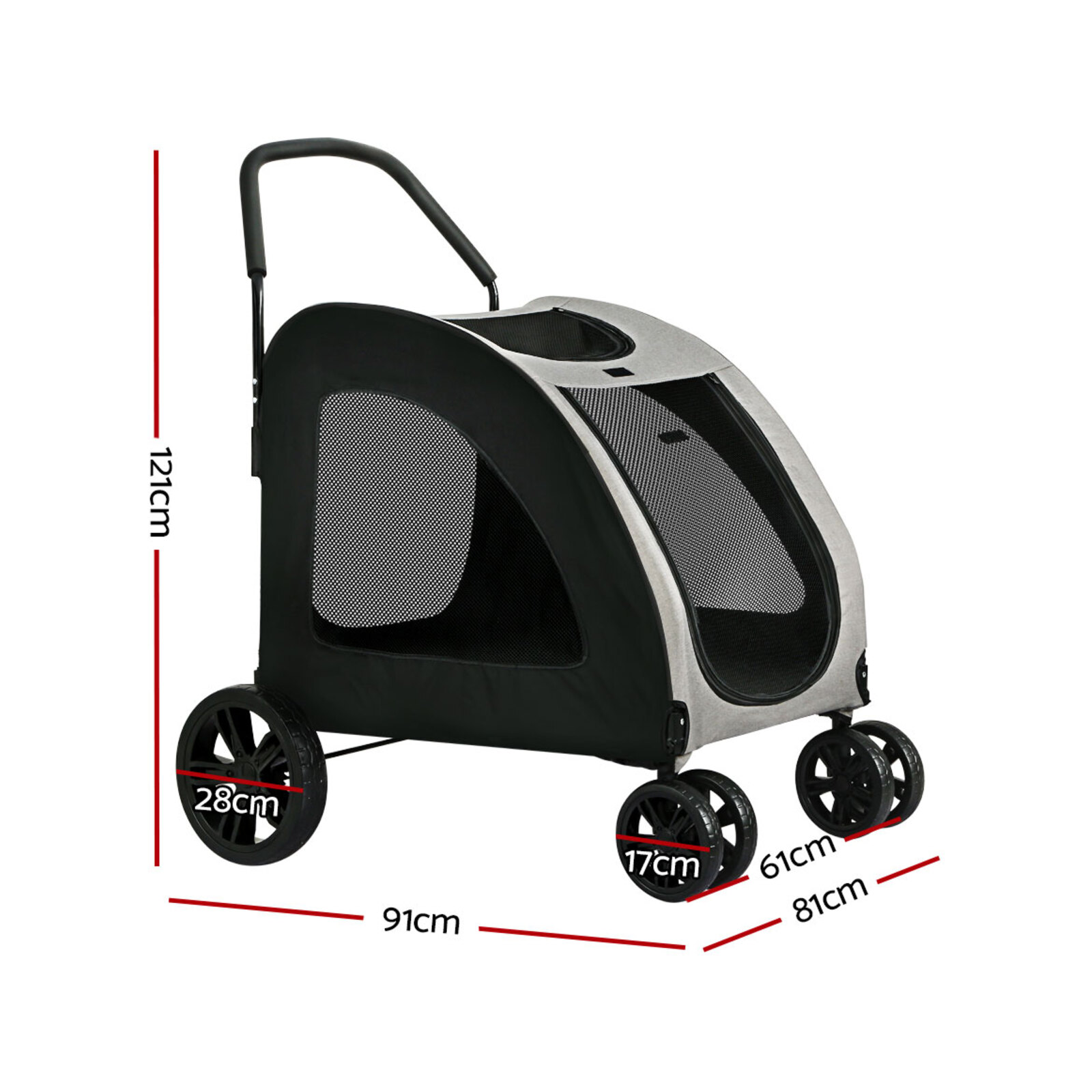 i.Pet Pet Dog Stroller Pram Large Carrier Travel Foldable Strollers 4 Wheels Bunnings Australia