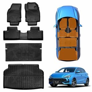 3D Floor Mats Boot Liner Set for MG 3 MG3 2024-Onwards Cargo Kick Mats Back Seat Protector Cover