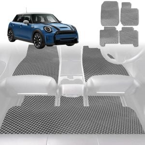 6D Diamond Car Floor Mats for MINI Cooper 5-Door Hatch (F55)2014-Current-Full Set-Grey-Outback GT