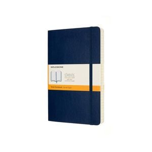 Moleskine Classic Soft Cover Writing Notebook Expanded Ruled Sapphire Blue Large