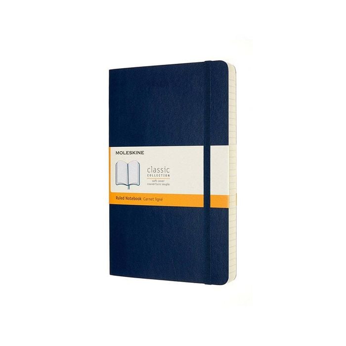 Moleskine Classic Soft Cover Writing Notebook Expanded Ruled Sapphire Blue Large
