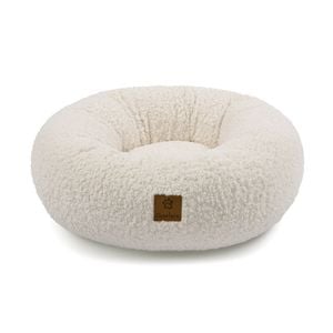 Charlie's  Teddy Fleece Round Calming Dog Bed - Cream - Large