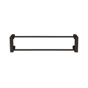 Forme Black Satin Double Towel Rail Square