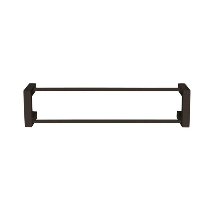 Forme Black Satin Double Towel Rail Square