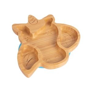 Tiny Dining Children's Bamboo Unicorn Plate with Suction Cup - Segmented Design - 23cm