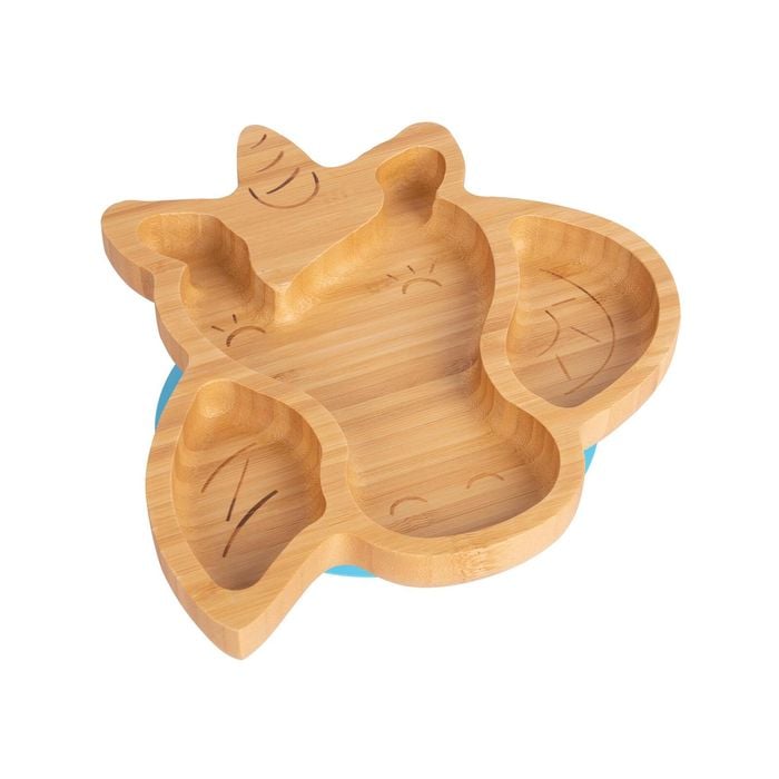 Tiny Dining Children's Bamboo Unicorn Plate with Suction Cup - Segmented Design - 23cm