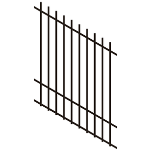 ProtectorAl 0350-1200W x 1500H Satin Black Radiator Pool Fence Panel Raked 16-30º - Black