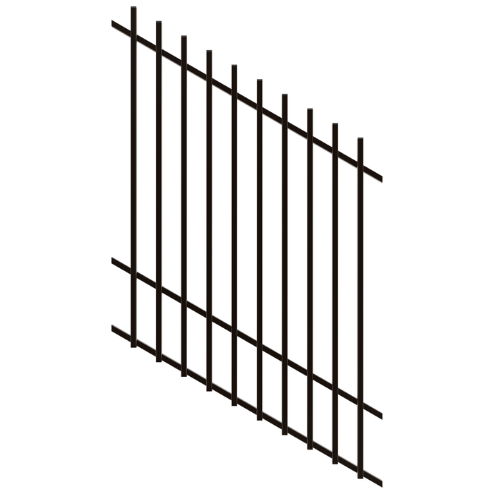 ProtectorAl 0350-1200W x 1500H Satin Black Radiator Pool Fence Panel Raked 16-30º - Black