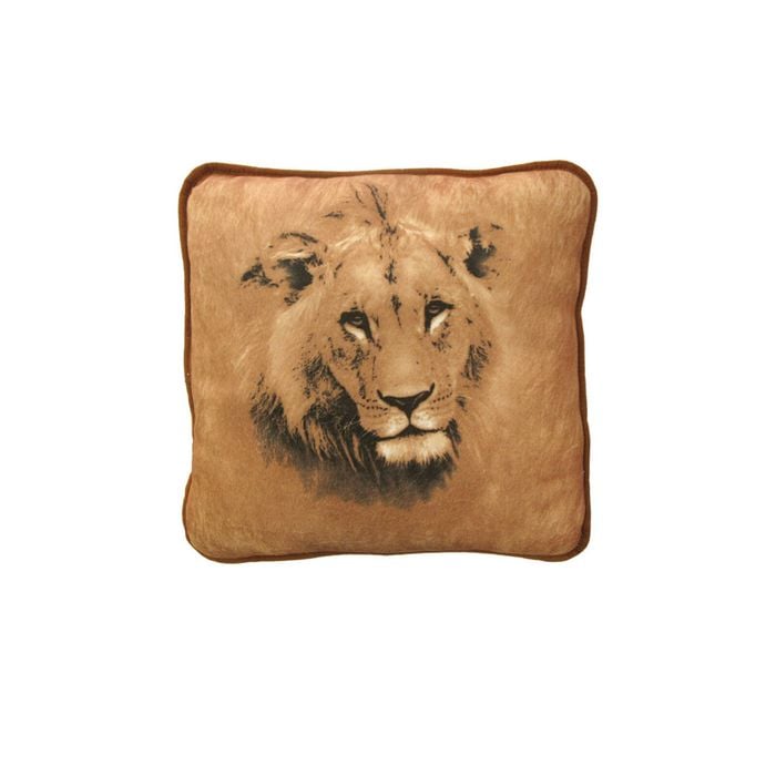 Bloomington Africa Safari Square Piped Edge Cushion 36 x 36 cm Lion